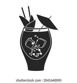 Summer cocktail vector icon.Black vector icon isolated on white background summer cocktail.