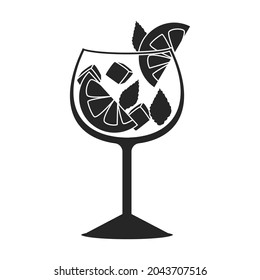 Summer cocktail vector icon.Black vector icon isolated on white background summer cocktail.