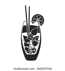 Summer cocktail vector icon.Black vector icon isolated on white background summer cocktail.