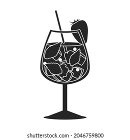 Summer cocktail vector icon.Black vector icon isolated on white background summer cocktail.