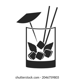 Summer cocktail vector icon.Black vector icon isolated on white background summer cocktail.