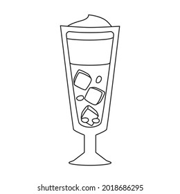 Summer cocktail vector icon.Outline vector icon isolated on white background summer cocktail.
