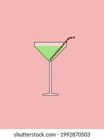 Summer cocktail vector illustration clip art 