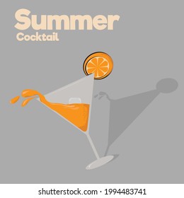 Ilustración vectorial del cóctel de verano. bebida fresca 