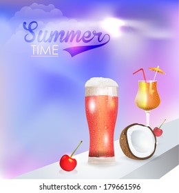 Summer Cocktails Abstract Background Concept Flyer Poster
