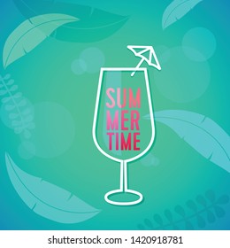 Summer cocktails with flat design. Drink icons. concept for infographic. Vector illustration 