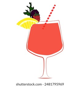 summer cocktails flat vector illustration