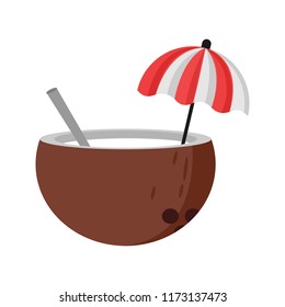 Summer Coconut Drink Relax Illustration Symbol Design