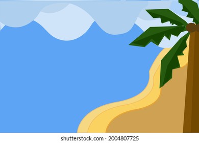 Summer coconut palm sea and sand