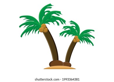 Summer Coconut Tree Simple Icon Design