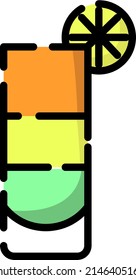 Coctail de verano, ilustración, vector sobre un fondo blanco.