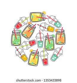 Summer cold drinks collection to refresh yourself, can be used as banner or card etc