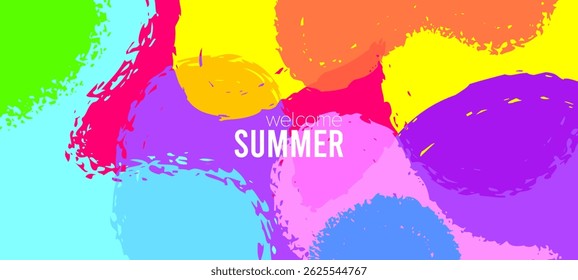 summer collection. Colorful brush strokes and textures. Background template