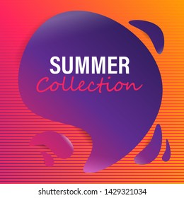 Summer collection liquid background. Modern abstract fluid gradient shapes for banner or poster.