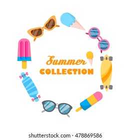 Summer collection of objects