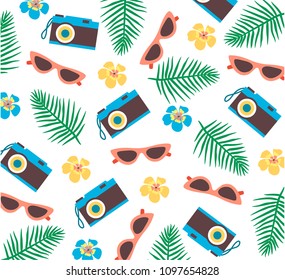 Summer collection. Set of summer icons and design elements. 