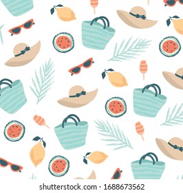 Summer collection. Set of summer icons and design elements.