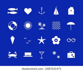 Summer collection.
Set of the summer rest icons