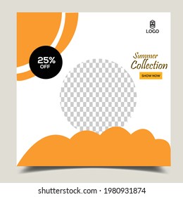 Summer collection social media post design. 