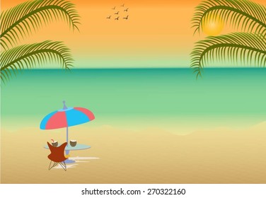 Summer color background with sea