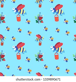 Summer color doodle seamless pattern. Decorative elements suitable for fabric print, stationery, backgrounds and cloths prints.