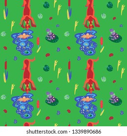 Summer color doodle seamless pattern. Decorative elements suitable for fabric print, stationery, backgrounds and cloths prints.
