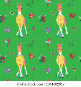 Summer color doodle seamless pattern. Decorative elements suitable for fabric print, stationery, backgrounds and cloths prints.