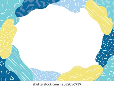 Summer color frames with hand-drawn patterns
