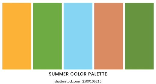Summer color palette combination. Color palette for design. Vector