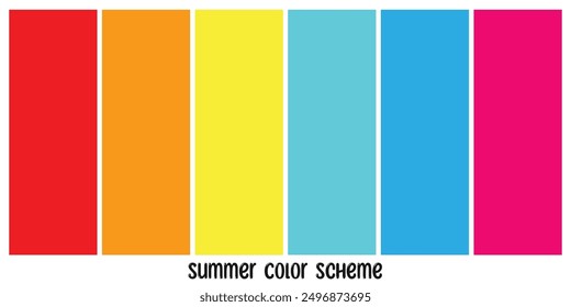 Summer color palette set template vector.