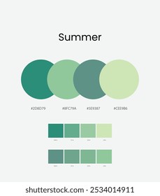 Paleta de cores de verão, códigos de cores, códigos de cores hexadecimais, valores RGB e HSL com nosso seletor de cores, gráfico de cores