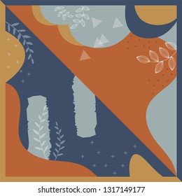 Summer color scarf pattern design