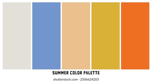Summer color trends palette. Vector illustration isolated on white background.