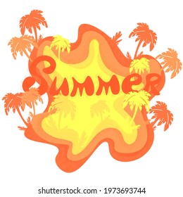 Summer color vector with palms.