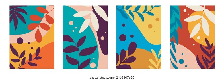 Summer colorful abstract background set