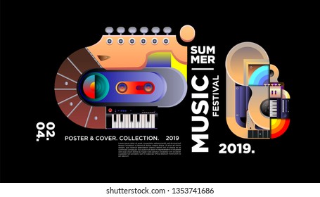 Summer Colorful Art and Music Festival Banner and Cover Template for Event, Magazine, and Web Banner.
