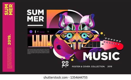 Summer Colorful Art and Music Festival Banner and Cover Template for Event, Magazine, and Web Banner.
