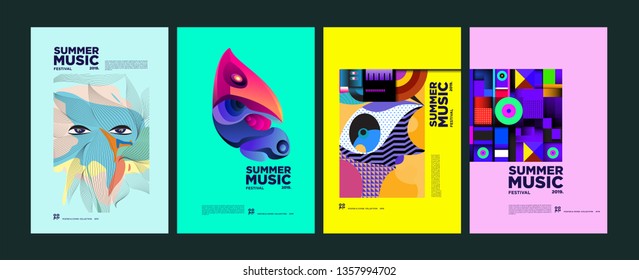 Summer Colorful Art and Music Festival Banner and Cover Template for Event, Magazine, and Web Banner.
