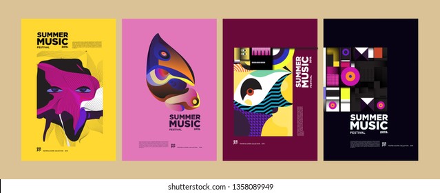 Summer Colorful Art and Music Festival Banner and Cover Template for Event, Magazine, and Web Banner.
