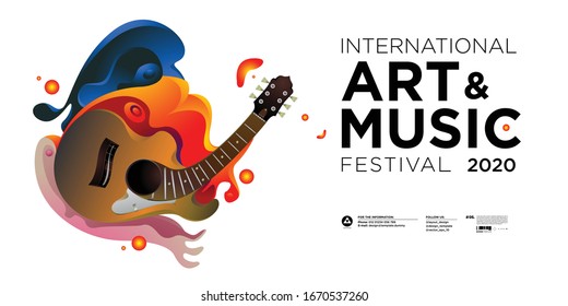 Summer Colorful Art and Music Festival Banner and Cover Template for Event, Magazine, and Web Banner.