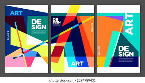 Summer Colorful Art and Music Festival Poster and Cover Template for Event, Magazine, and Web Banner.	