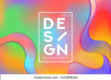 Summer Colorful Background Template. Abstract Colorful Shape and Fluid Colors Background For Poster Design. Wide Geometric Background. Simple Shapes. Eps 10 Vector.