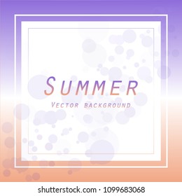 Summer colorful background for your design, text. White frame.
