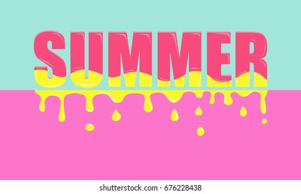 Summer - colorful banner. Design vector illustration. 