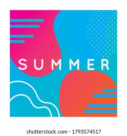 summer colorful banner with lettering vector illustration design