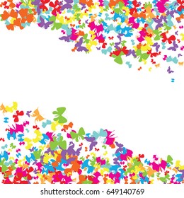 Summer Colorful Butterflies Pattern. Beautiful Insects Background. Vector Illustration