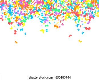 Summer Colorful Butterflies Pattern. Beautiful Insects Background. Vector Illustration