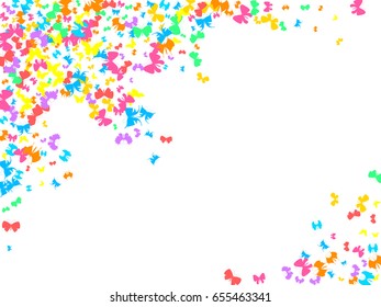 Summer Colorful Butterflies Pattern. Beautiful Insects Background. Vector Illustration