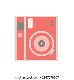 Summer colorful camera, flat design vector illustration