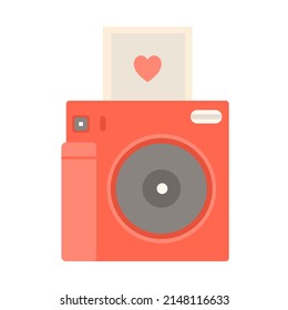 Summer colorful camera, flat design vector illustration